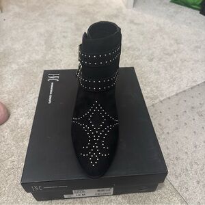 INC International Concepts Black Studded Ankle Booties